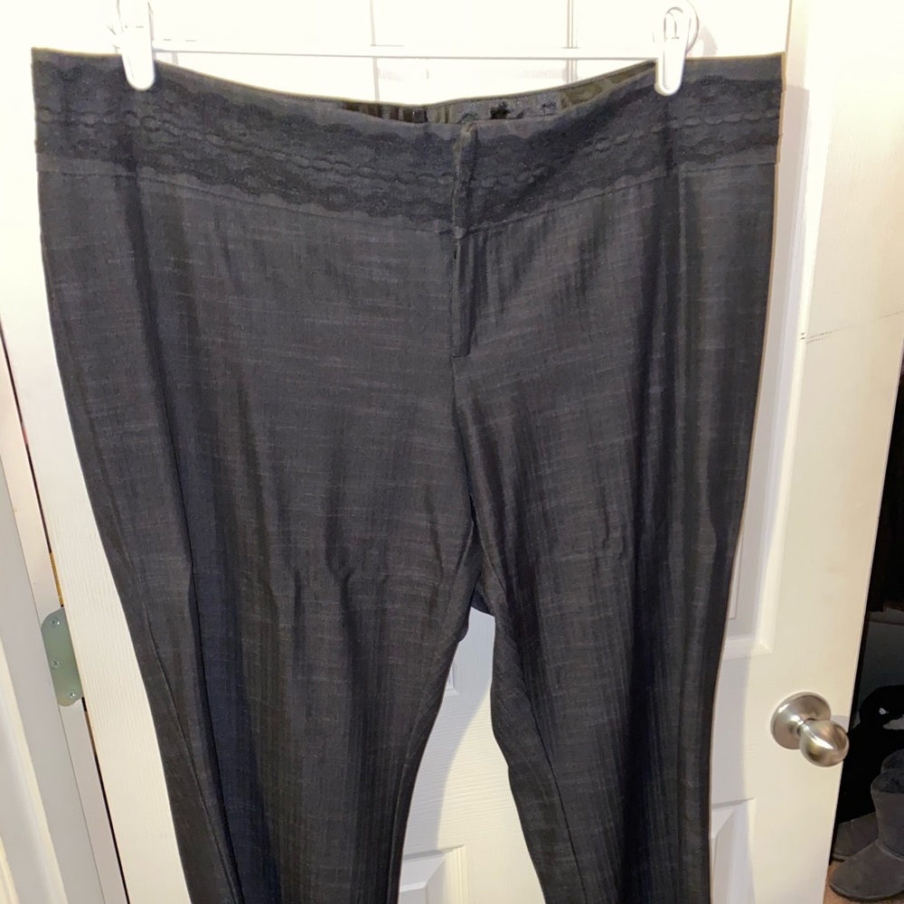 Dark charcoal plus-size slacks